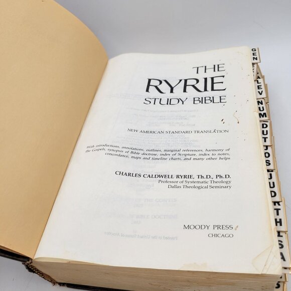 The Ryrie Study Bible New American Standard Moody Press HC Vintage 1978 Tabs - Picture 11 of 16